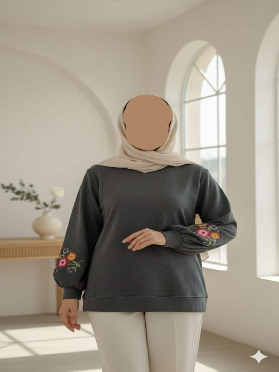 بلوز دورس آستین بلند گلدوزی مدل رها