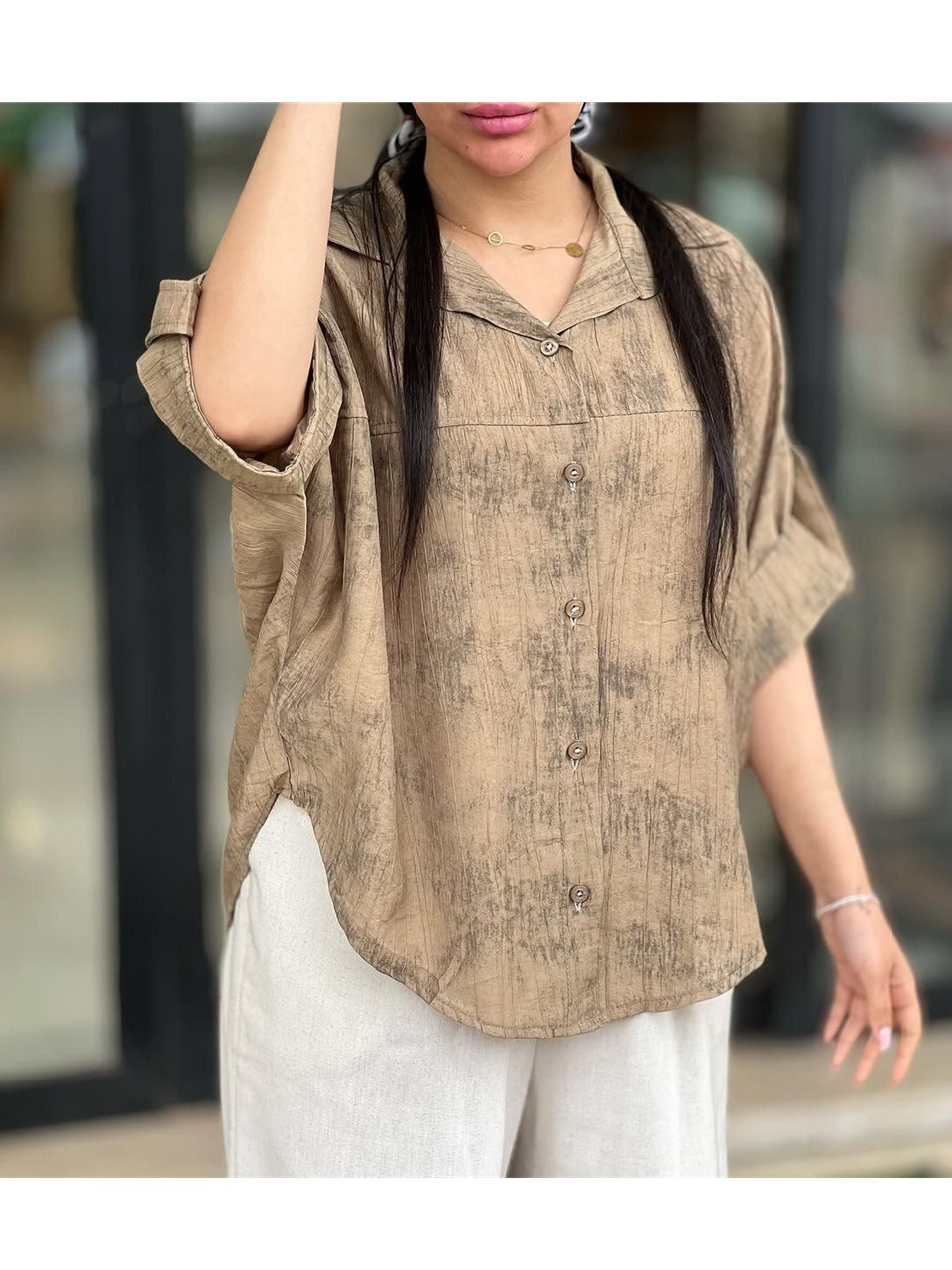 شومیز زنانه گازوئیلی مدل سوزان